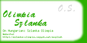 olimpia szlanka business card